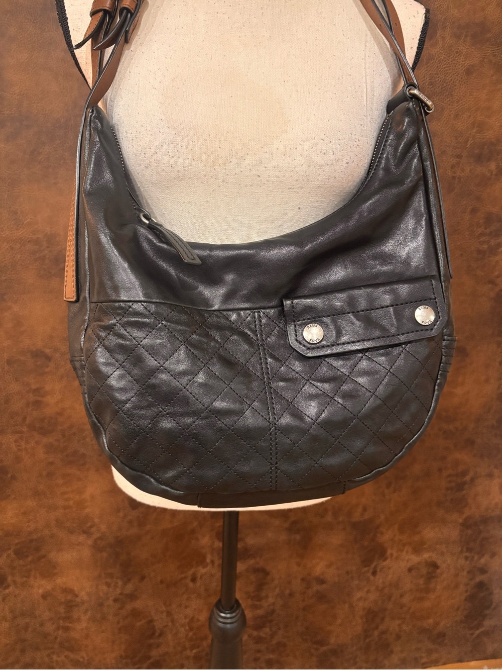 Frye quilted Samantha hobo